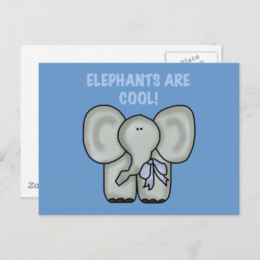 Olifanten zijn wollen hemden en cadeautjes briefkaart (Voorkant / Achterkant)