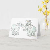 Olifantenfamilie groet kaart (Gele Bloem)