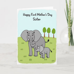 Olifantenfamiliekaart met matte afwerking kaart
