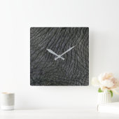 Olifantenhuid Abstract Vierkante Klok (Huis)