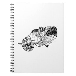 Olifantenkop Zenstyle Doodle Notitieboek