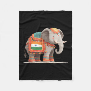 olifantenkostuum voor Indiase kleuren en animo Fleece Deken