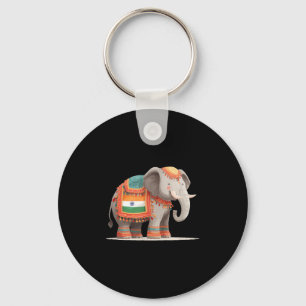  olifantenkostuum voor Indiase kleuren en animo Sleutelhanger
