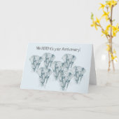 Olifantenkudde Grappig Gelukkig Jubileum Kaart (Gele Bloem)