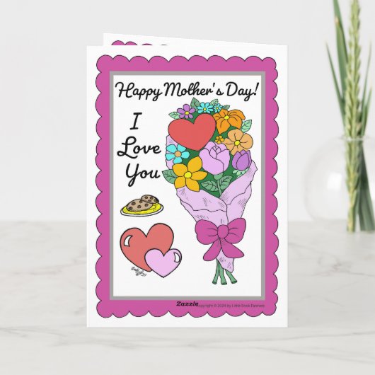 Olifantenmoeder en -zoon Moederdag Kaart (Achterkant)