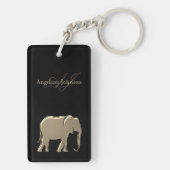 Olifantenmonogram goud en zwart sleutelhanger (achterkant)