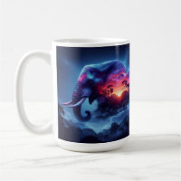 Olifantensilhouet samengevoegd met levendige zonso