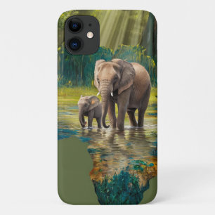 Olifantenwandeling door Afrikaanse wateren iPhone 11 Hoesje