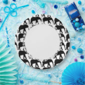 Olifantenzwart-wit-kant_M-L Papieren Bordje (Feest)