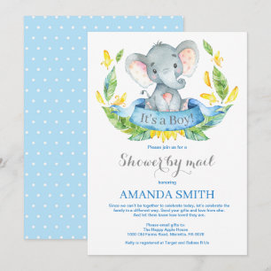 Olifantje Baby Shower Uitnodiging per Post