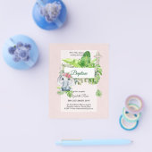 Olifantje DOOP Bautizo Bautismo Uitnodigingen Flyer (Enkel)