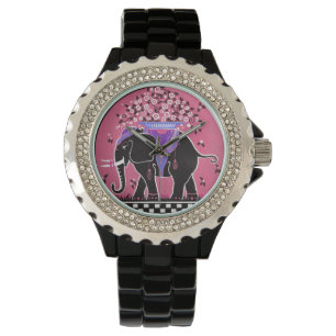Olifantoptocht in Roze Horloge