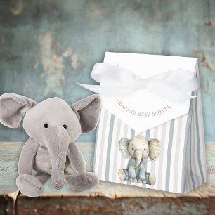 Olifantsblauw gestreept Baby shower Bedankdoosjes