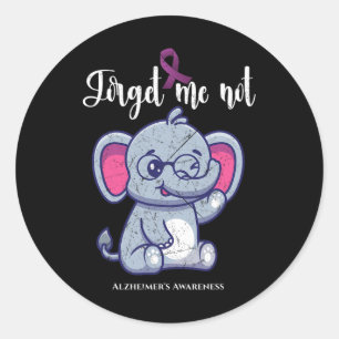 Olifantsbloem Vergeet mij niet Alzheimerheimer Awa Ronde Sticker