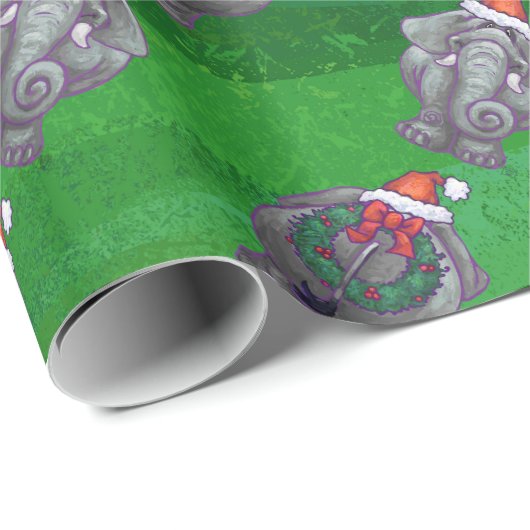 Olifantskoppen en staarten Patroon Kerstmis Cadeaupapier (Rol Hoek)