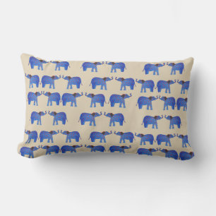 Olifantstemming Lumbaal Kussen, Blauwe olifant Kussen
