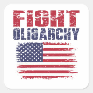 Oligarchie Protesteer Vierkante Sticker