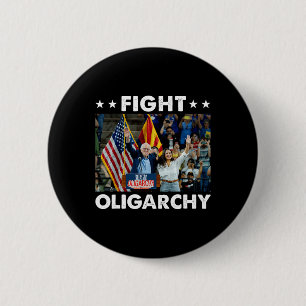 Oligarchie tegen Bernie Sanders en AOC Freedom Us Ronde Button 5,7 Cm