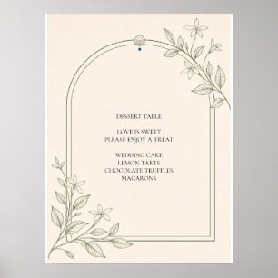 Olijf Botanisch Trouw Dessert Tafel Bord Poster