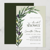 Olijf Botanische bladeren Arch groen Vrijgezellenf Kaart (Voorkant / Achterkant)