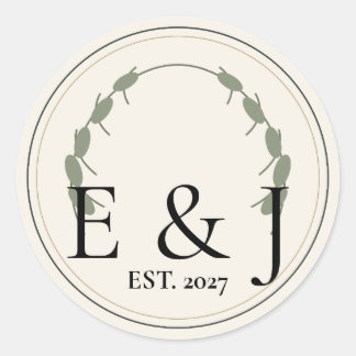 Olijf Botanische Trouw Envelope Zegel Sticker