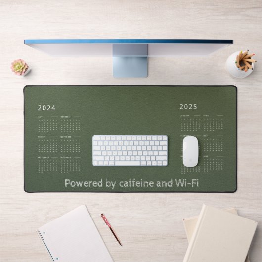 Olijf  Desk Mat met Mid-Year Calendar (Kantoor 1)