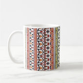 Olijf- en bruine geometrische etnische ornament koffiemok (Links)