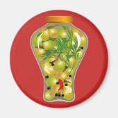 Olijf en kruid behoudt keuken rood groen magneet (Voorkant)