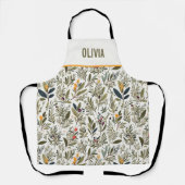 Olijf en Kruiden Minimale Elegant Gepersonaliseerd Schort (Voorkant)