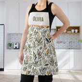 Olijf en Kruiden Minimale Elegant Gepersonaliseerd Schort