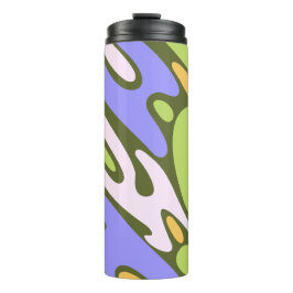 Olijf- en lavendel diagonaal penseelstreekpatroon thermosbeker
