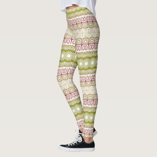 Olijf en Roos Mandala Pattern Leggings (Links)