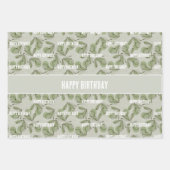 Olijf- en stengelpatroon met gepersonaliseerde boo inpakpapier vel (Voorkant 2)