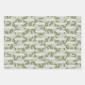 Olijf- en stengelpatroon met gepersonaliseerde boo inpakpapier vel (Voorkant)