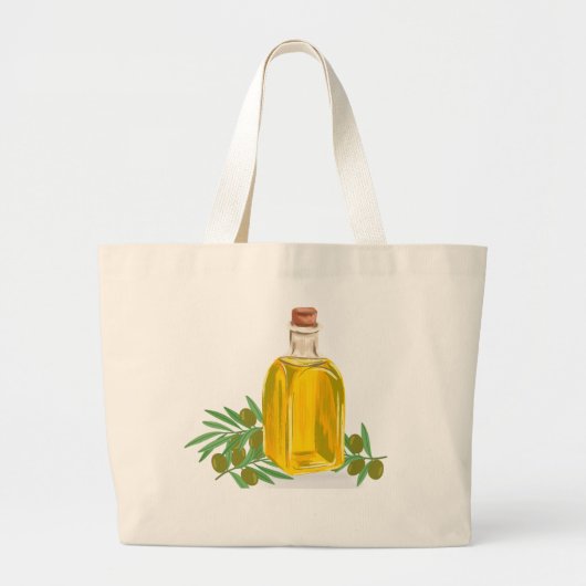 Olijf Grote Tote Bag (Voorkant)