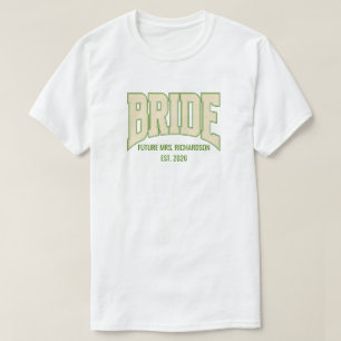 Olijf + Ivoor Nep Glitter BRUID Engagement Bruids- T-shirt