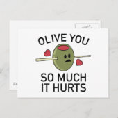 Olijf je zo veel dat het huurt briefkaart (Voorkant / Achterkant)