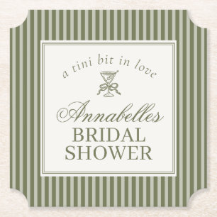 Olijf Martini Oude Rijkdom Gestreepte Bruidsdouche Kartonnen Onderzetters