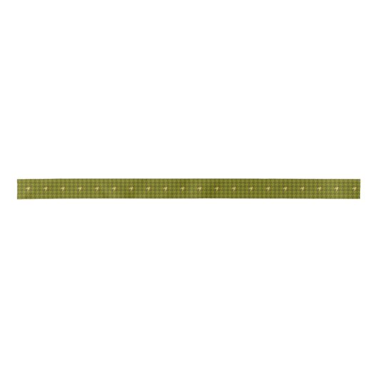 Olijf met Gold Accent Houndstooth Ribbon Lint (Voorkant)