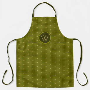Olijf met gouden accent Houndstooth Schort