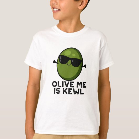 Olijf mij is kewl cool olijf woordspeling t-shirt (Voorkant)