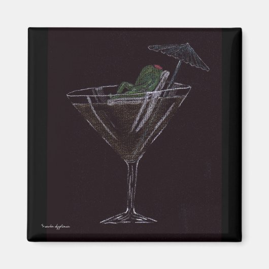 Olijf op vakantie magneet (Voorkant)