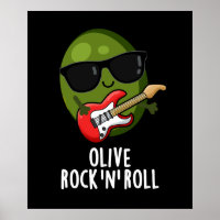 Olijf Rock And Roll Grappige Rocker Olijf Pun Donk