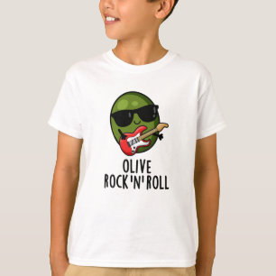 Olijf Rock En Roll Grappige Rots Olijf Pun T-shirt