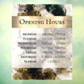 Olijf Smaragdgroene Aquarel Openingstijden Raamsticker (Vel 3)