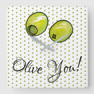 Olijf Vierkante Klok