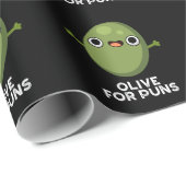 Olijf voor Puns Funny Olive Fruit Pun Dark BG Cadeaupapier (Rol Hoek)