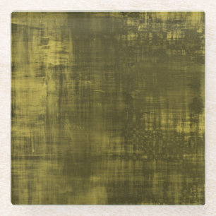 Olijf waterverf - glazen onderzetter