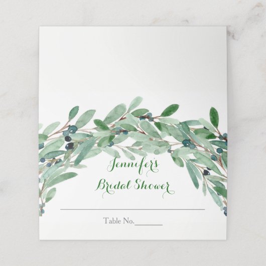 Olijfbijkantoor Floral Vrijgezellenfeest (Buitenkant ongevouwen)