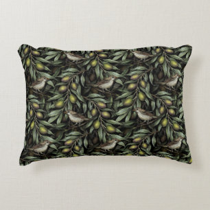 Olijfbijkantoren en Warblers Accent Kussen